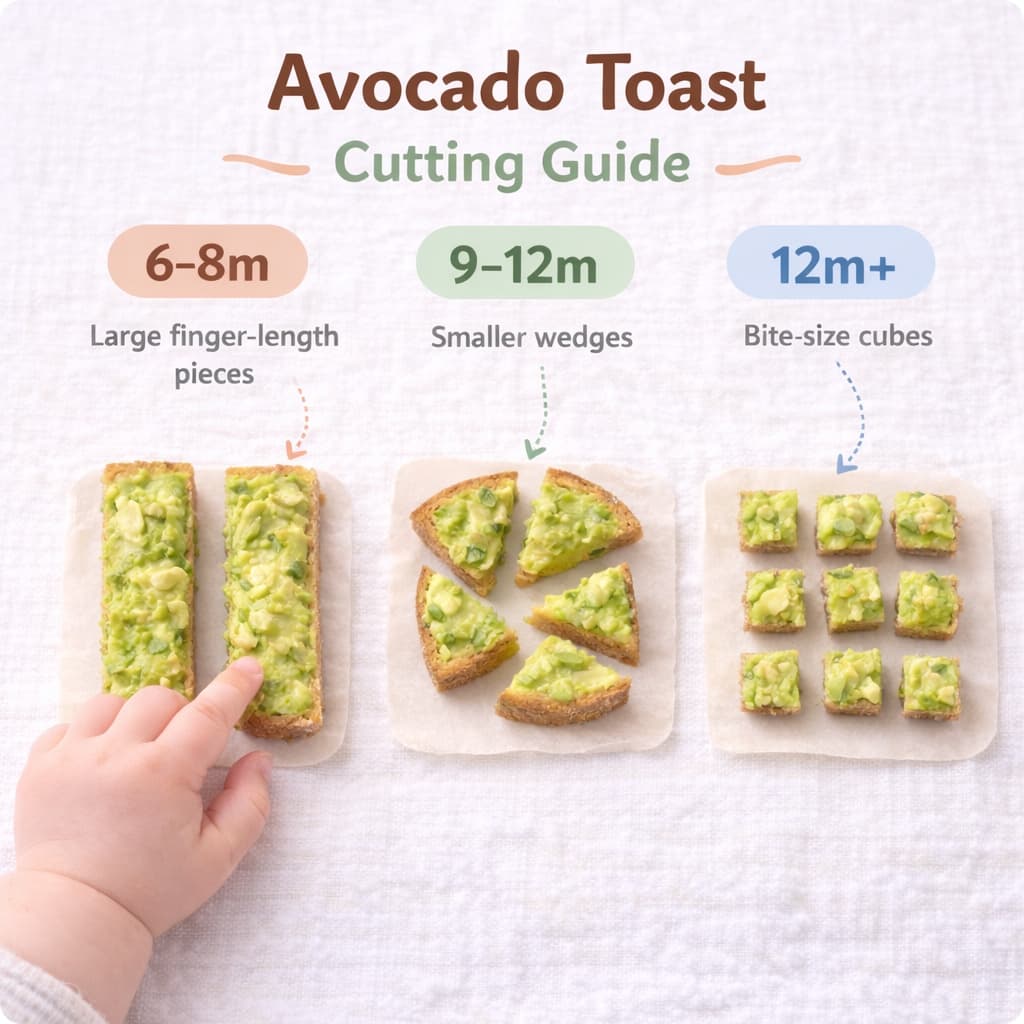 How to cut avocado toast fingers (blw) for baby