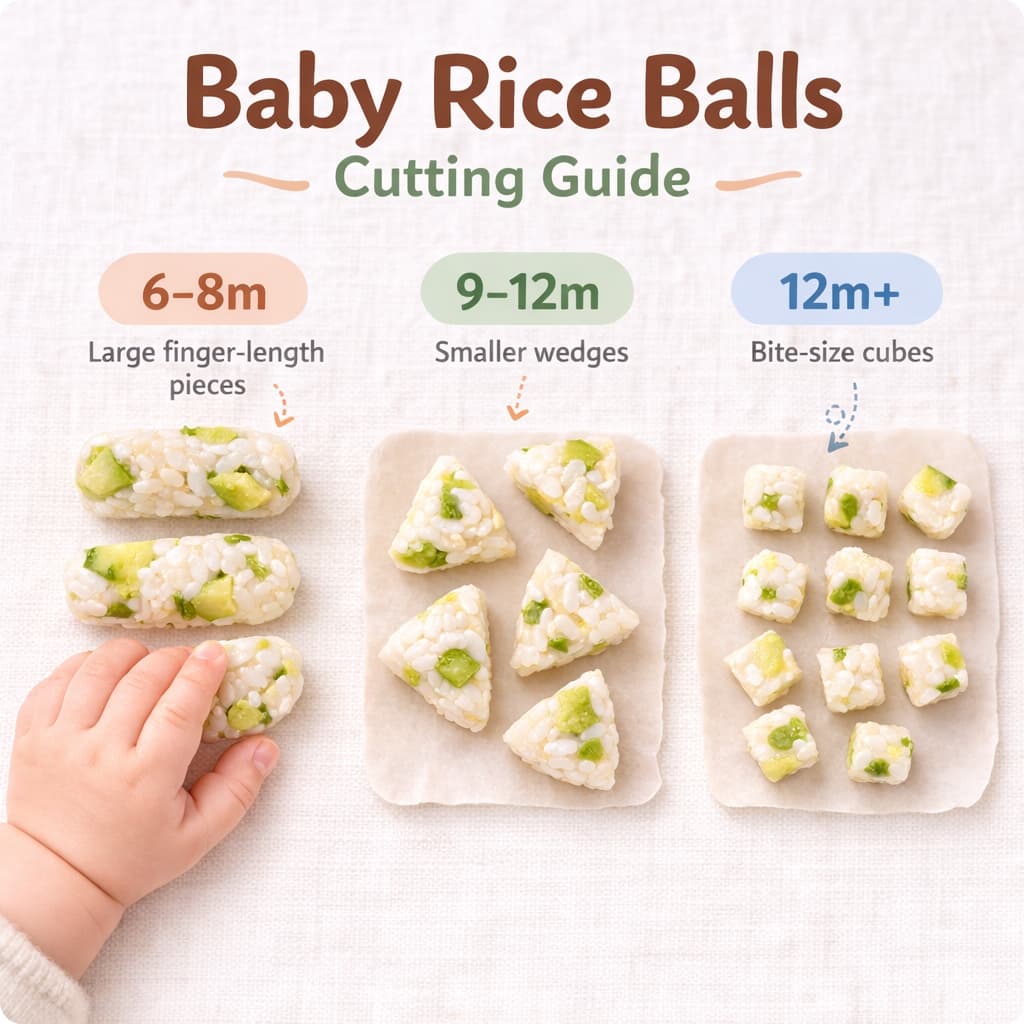 How to cut rice balls (baby rice balls) for baby