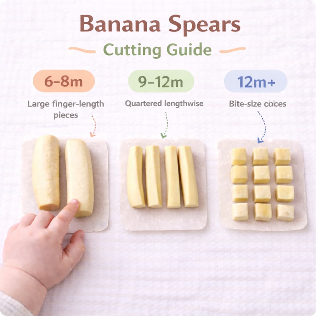 How to cut banana spears for baby