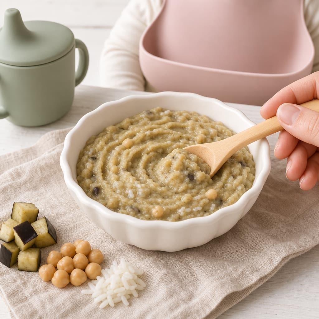 Eggplant Chickpea Rice Mash