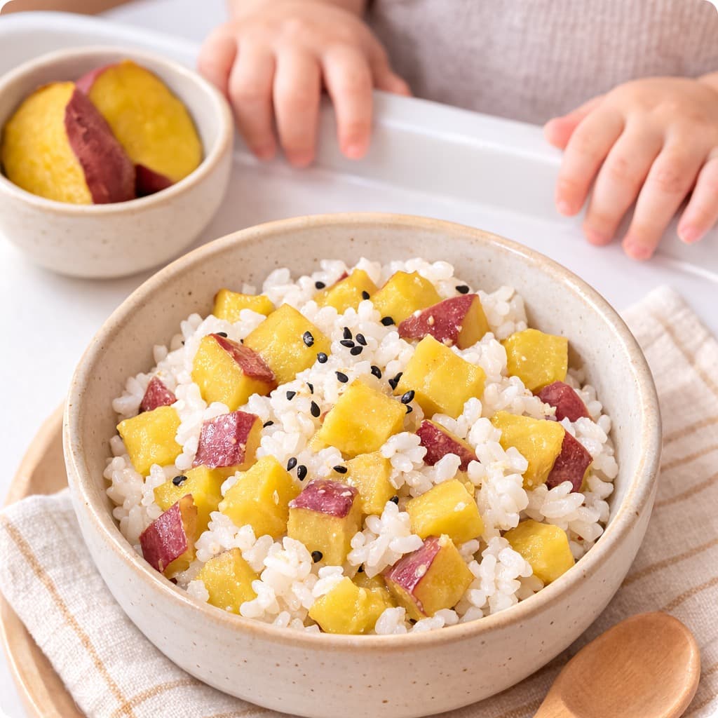Japanese Sweet Potato + Rice Baby Donburi