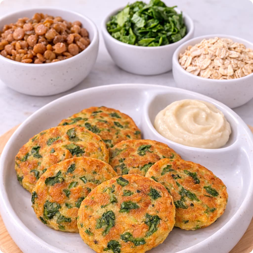 Lentil Spinach Pancakes