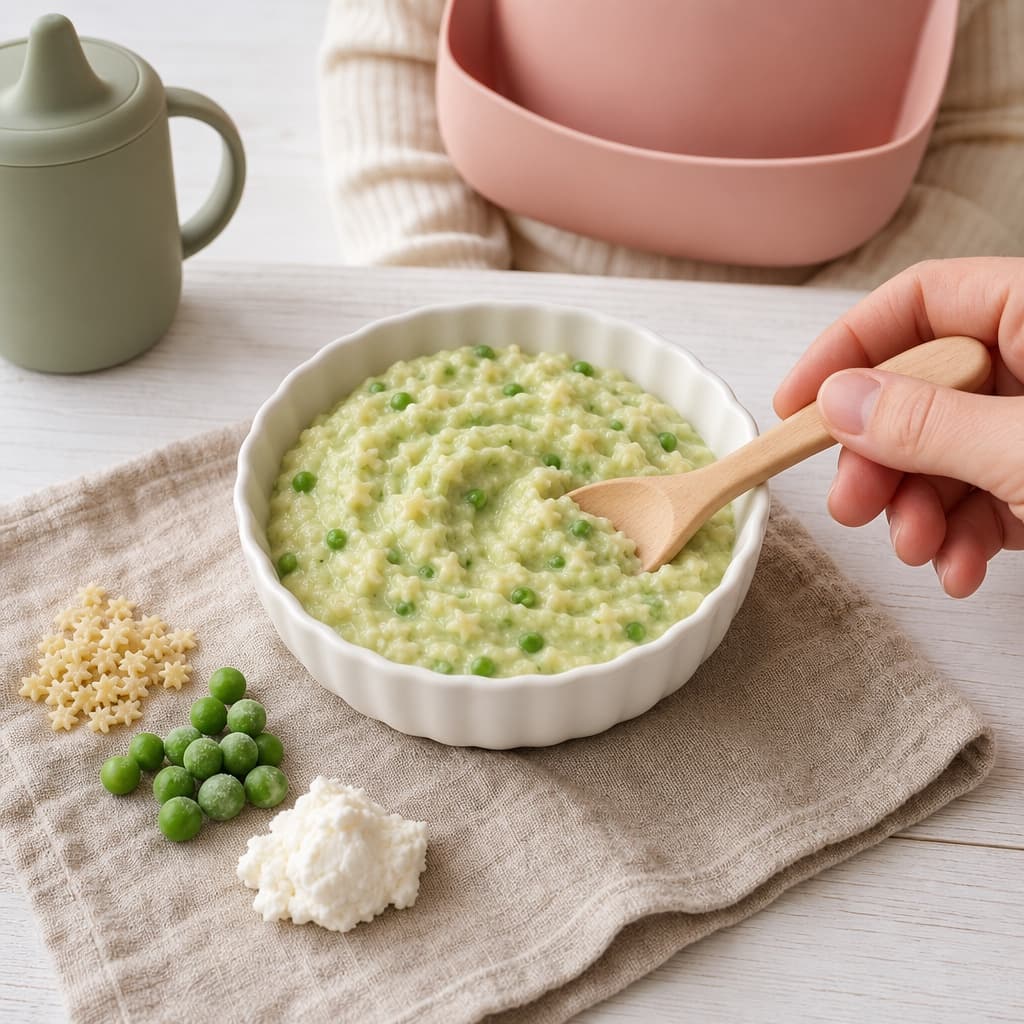 Ricotta Pea Pasta Stars
