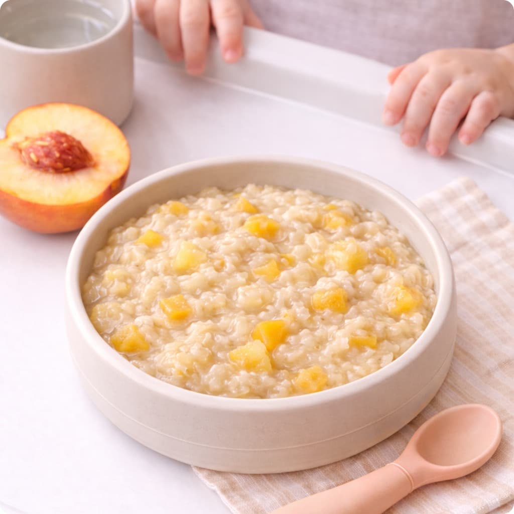 Soft Peach Oatmeal Bowl