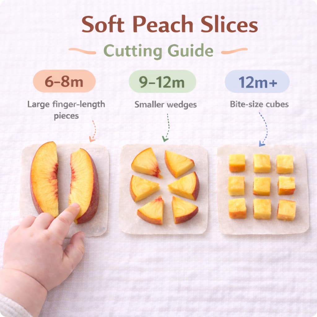 How to cut soft peach slices for baby