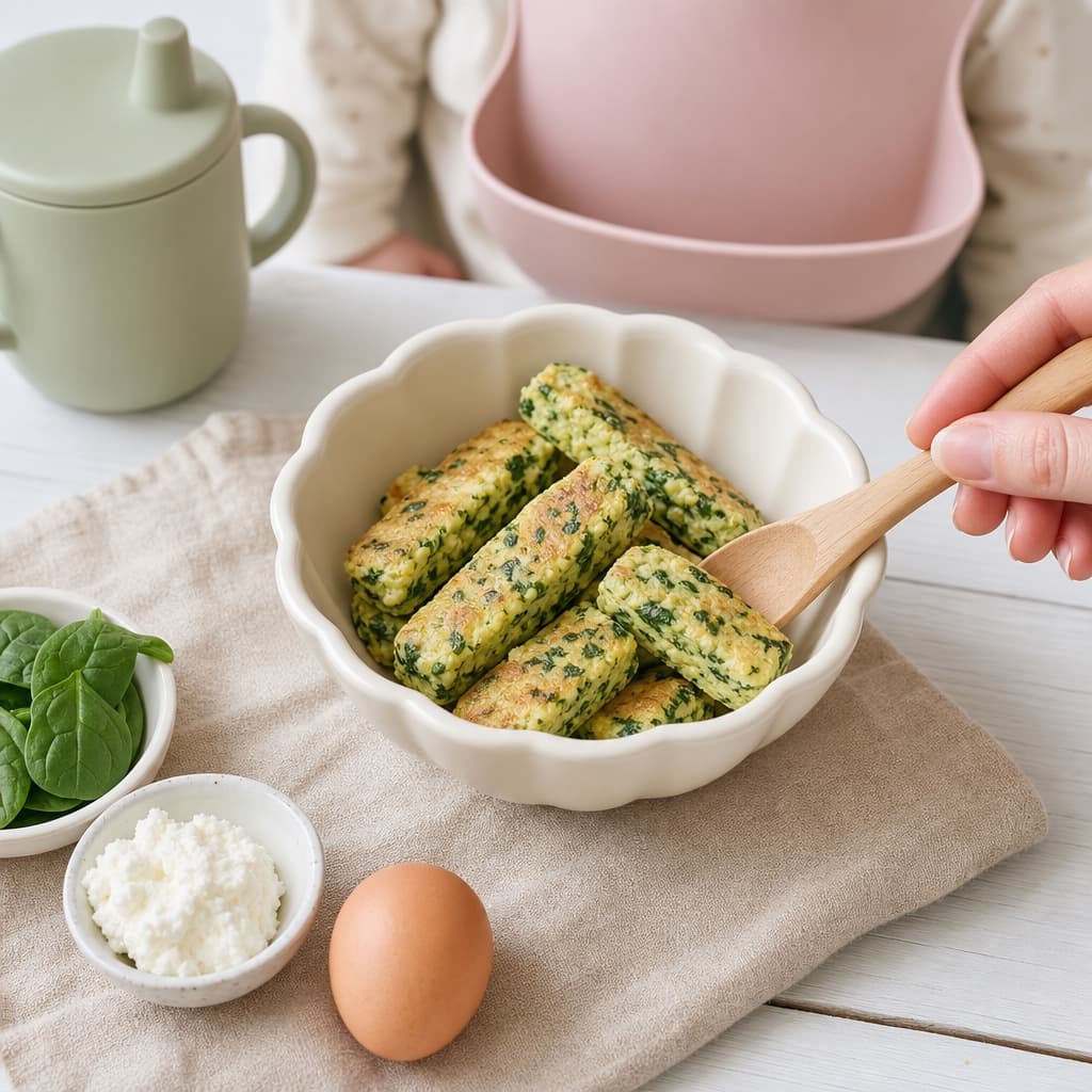 Spinach Ricotta Pancake Strips