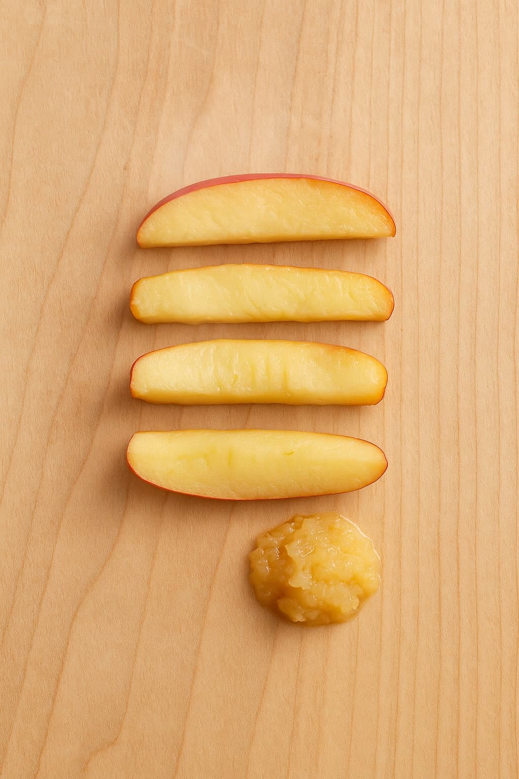 how to cut apple for baby led weaning - soft apple wedges for 6 month old