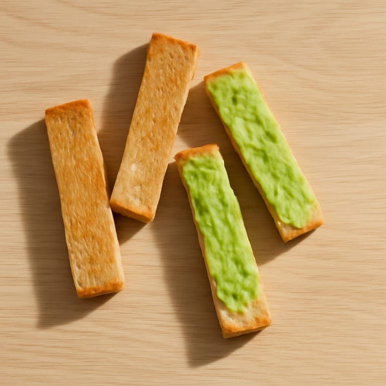 Baby-led weaning bread pieces cut for 6 month old baby