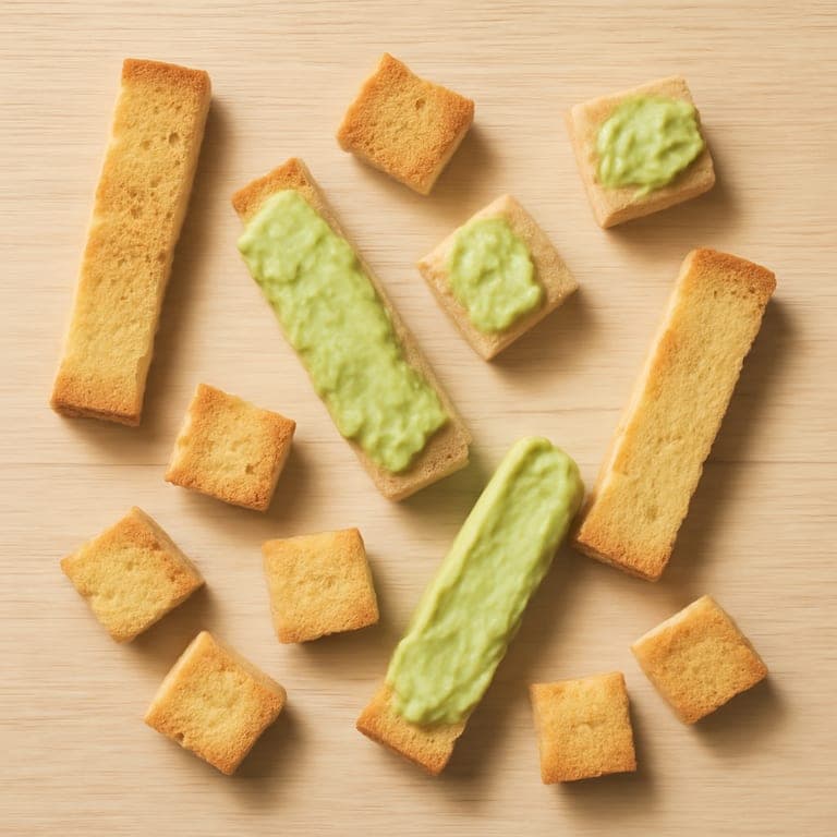 Bread pieces cut for 9 month old baby practicing baby-led weaning