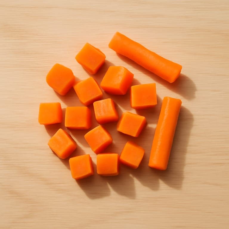 Soft cooked carrot pieces for 9 month old baby-led weaning