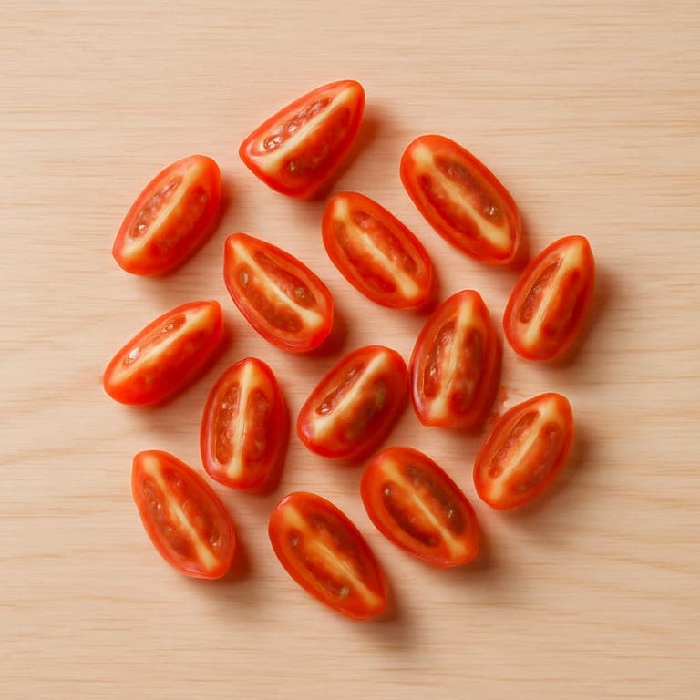 Safe cherry tomato pieces for 12 month old baby-led weaning