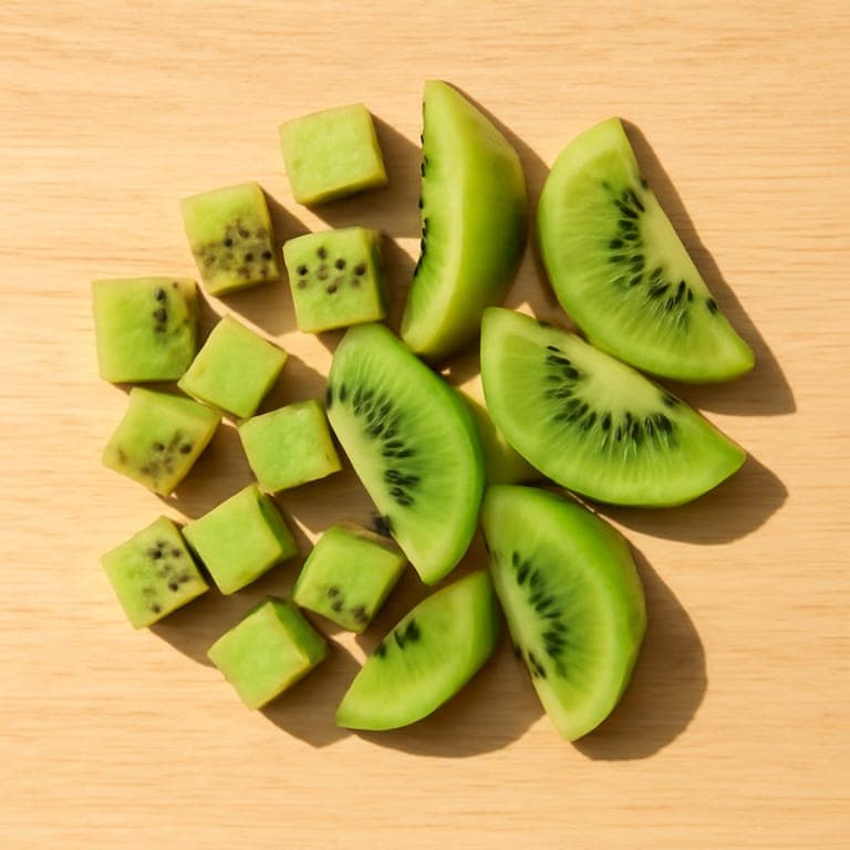 Peeled kiwi pieces suitable for 9 month old baby-led weaning