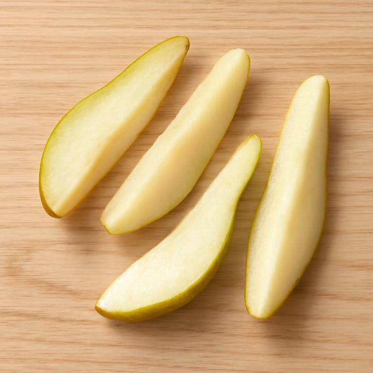 Baby-led weaning pear wedges for 6 month old