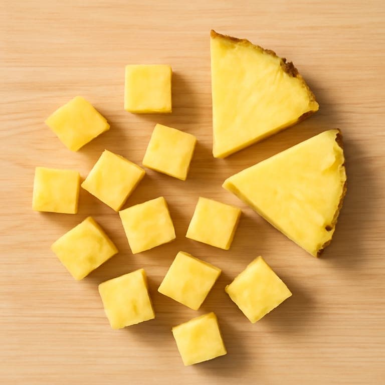 BLW pineapple bite-sized cubes and wedges for 12 month old baby