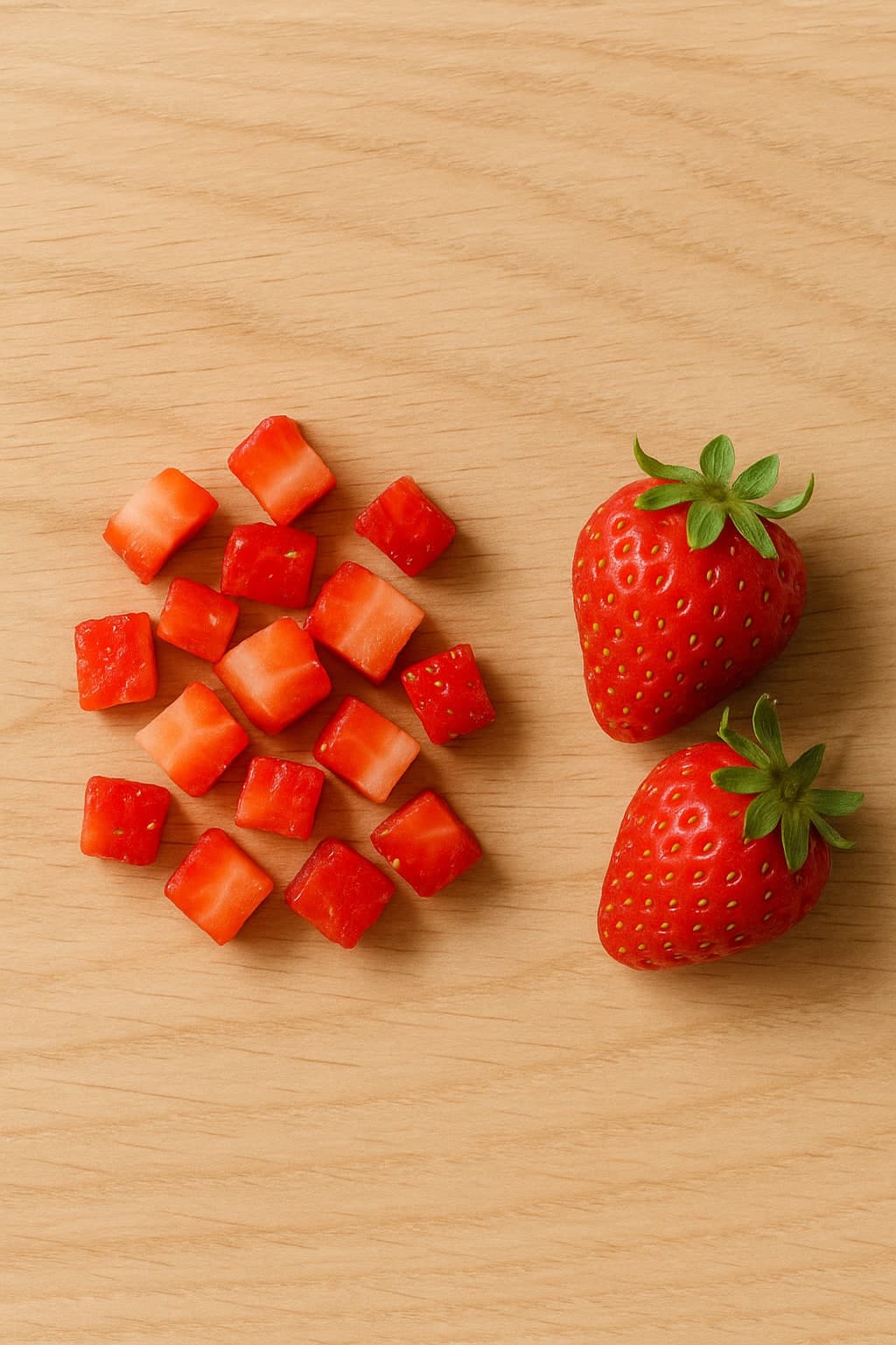 strawberries baby led weaning - diced strawberries for 12 month old