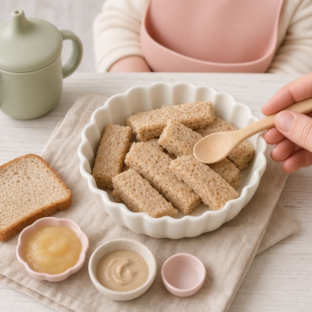 Apple Tahini Toast Strips