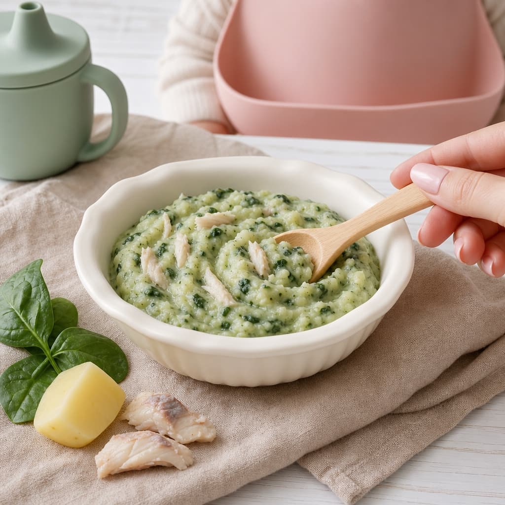 Mackerel Potato Spinach Mash