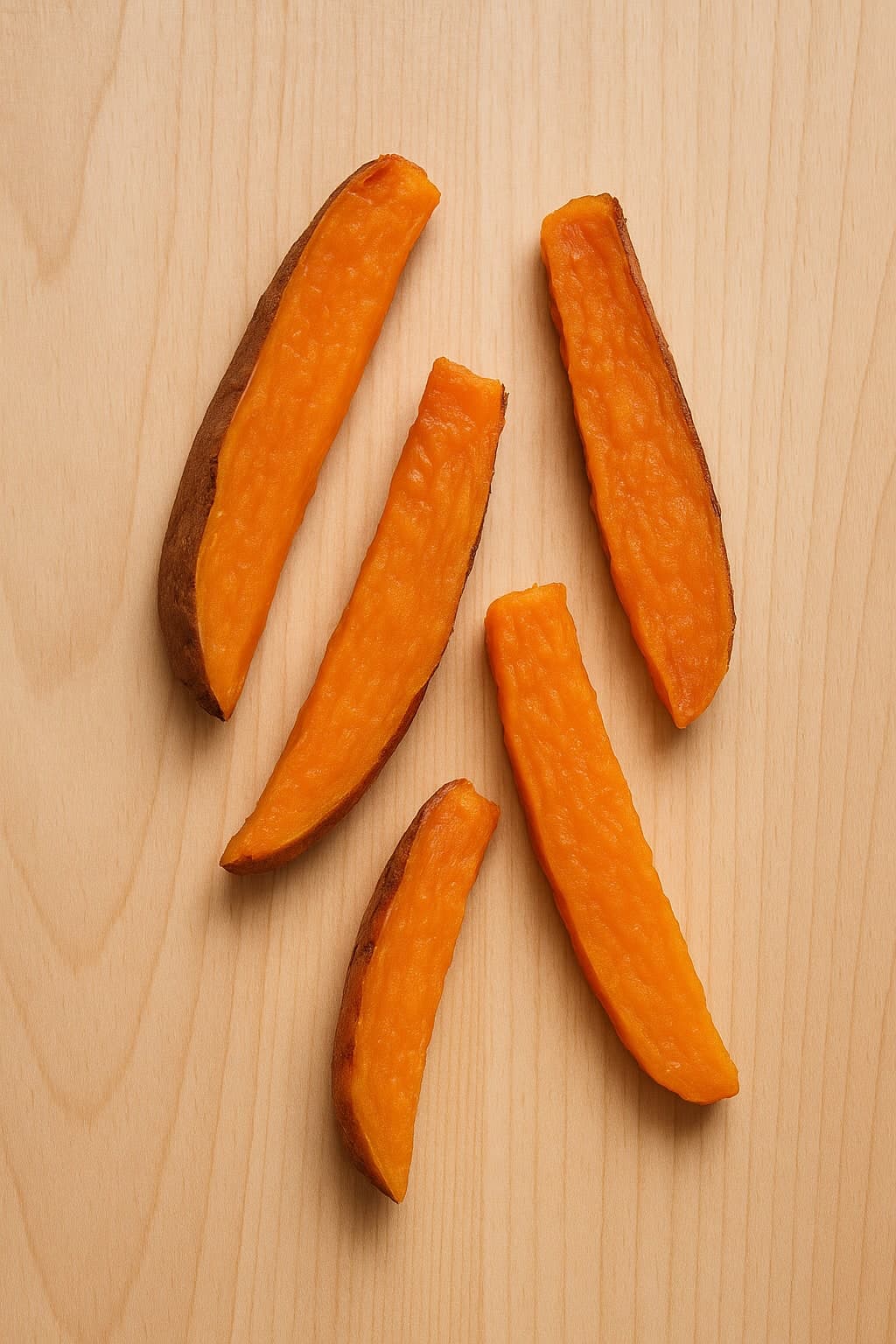 Soft cooked plantain spears cut for a 6 month old baby